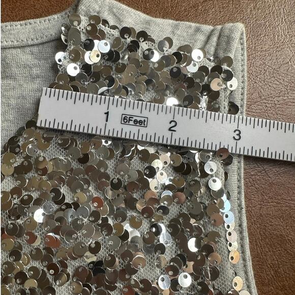 Talbots Silver Sequin XS NWT Gray Stretch Cotton Tank Top - Picture 5 of 8